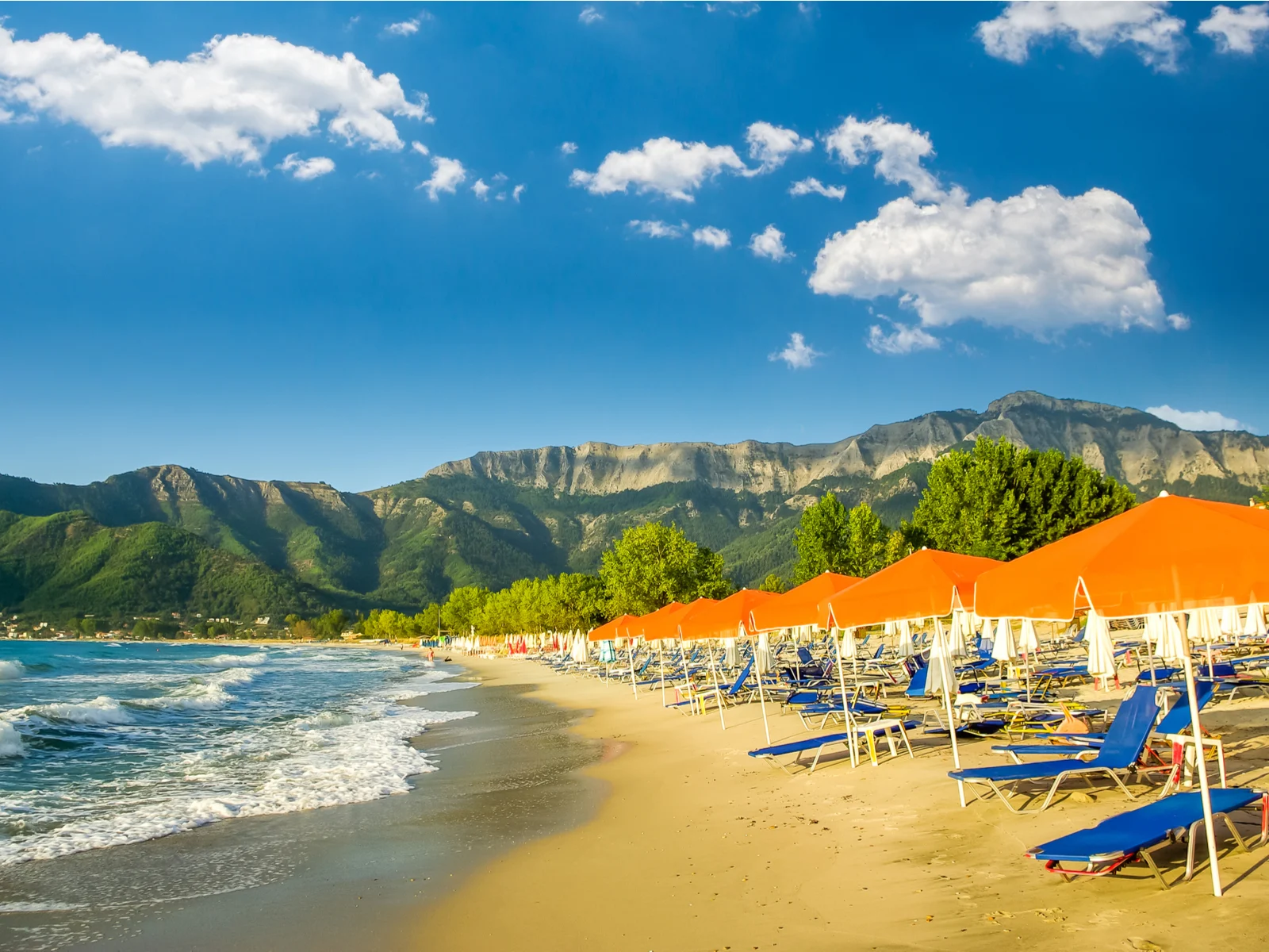 Golden Beach, Thassos, pictured on a sunny day