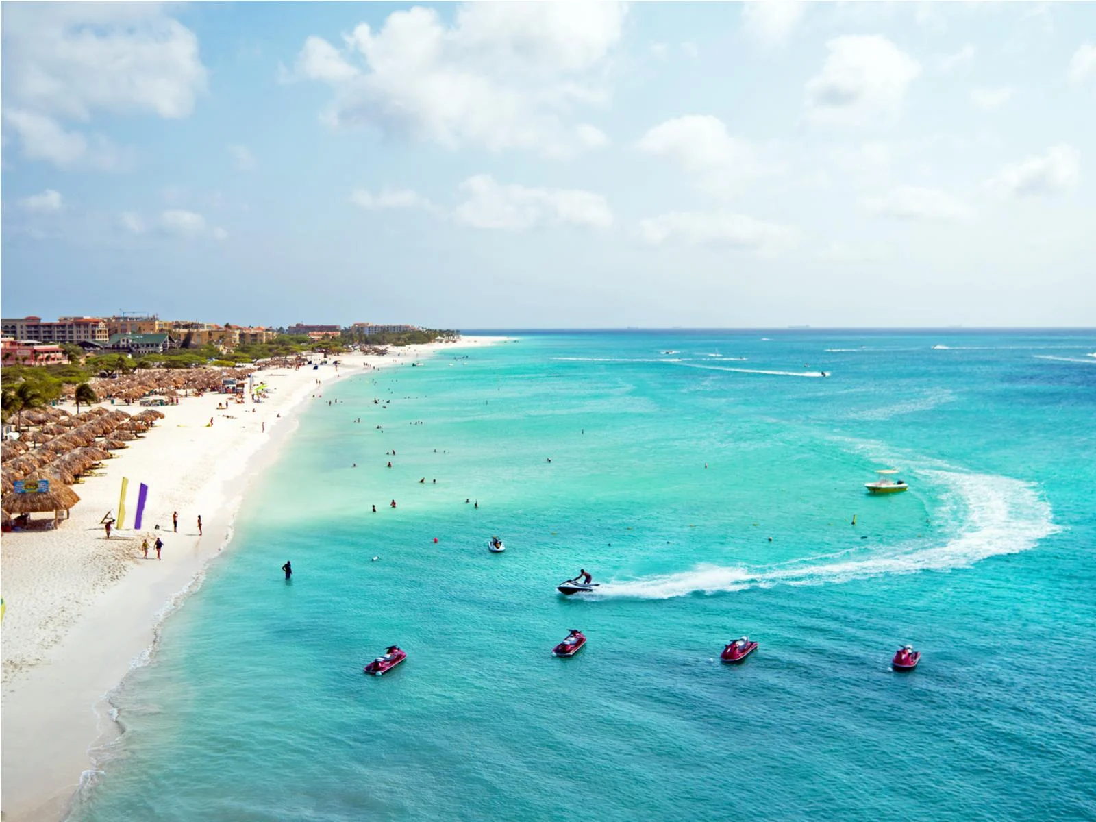 Aerial image of Eagle Beach, one of the best things to do in Aruba