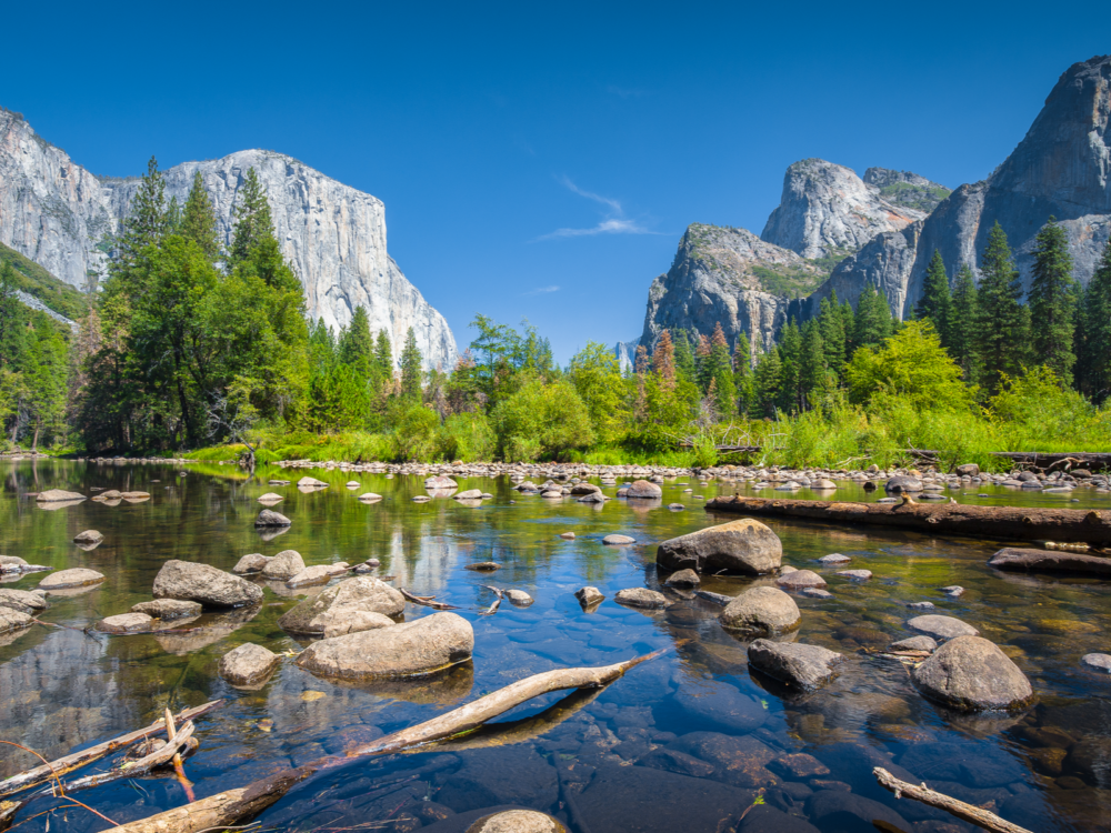 Scenic view of Yosemite Valley and El Capitan during the best time to visit California