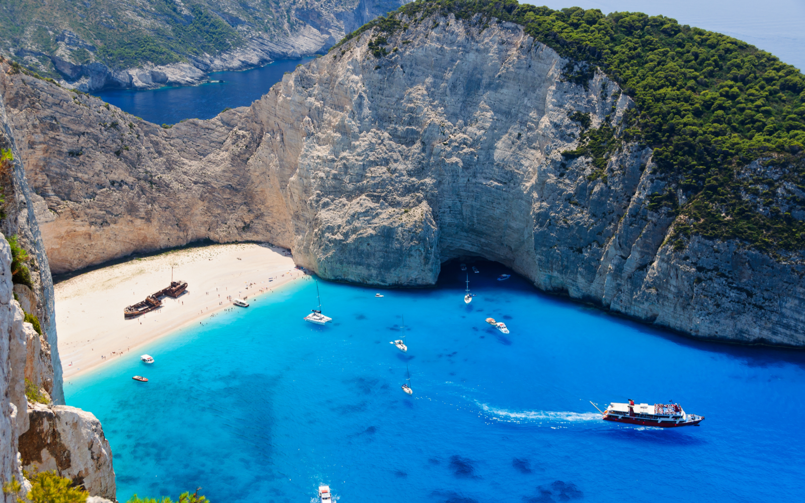 Zakynthos island, one of the best beaches in Greece, as seen from above