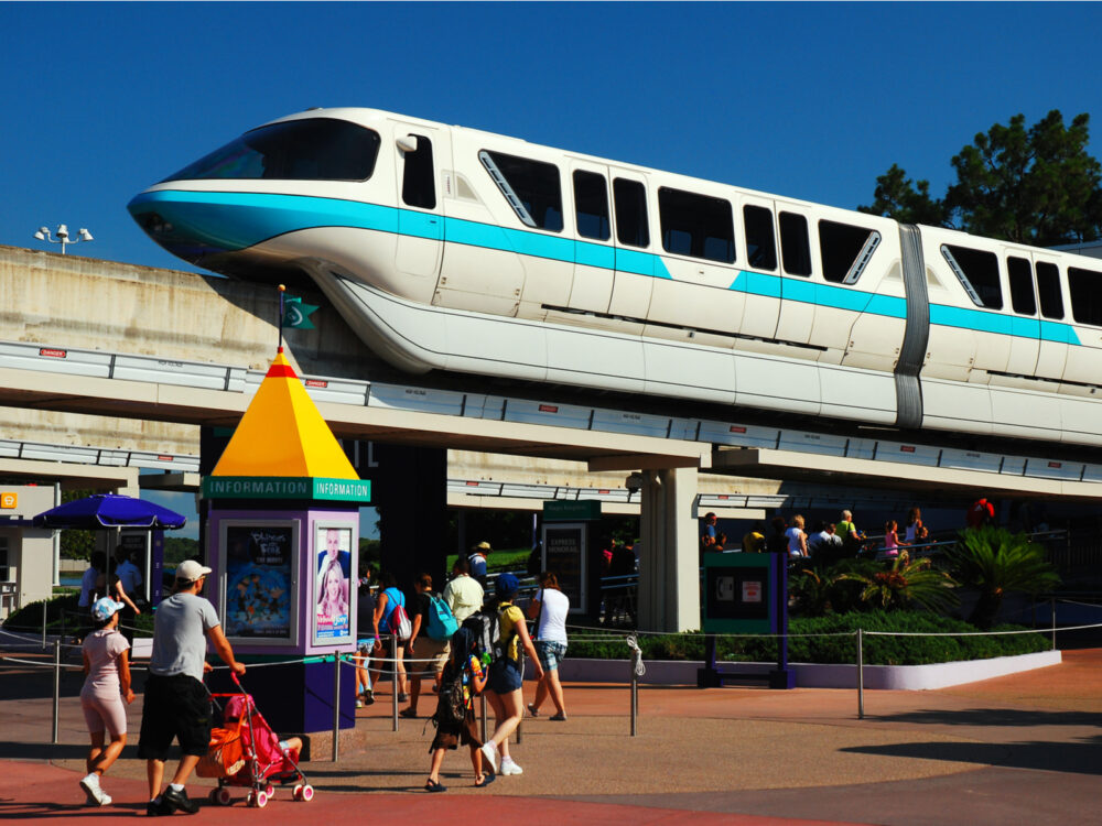 Monorail pictured during the best time to visit Disney World