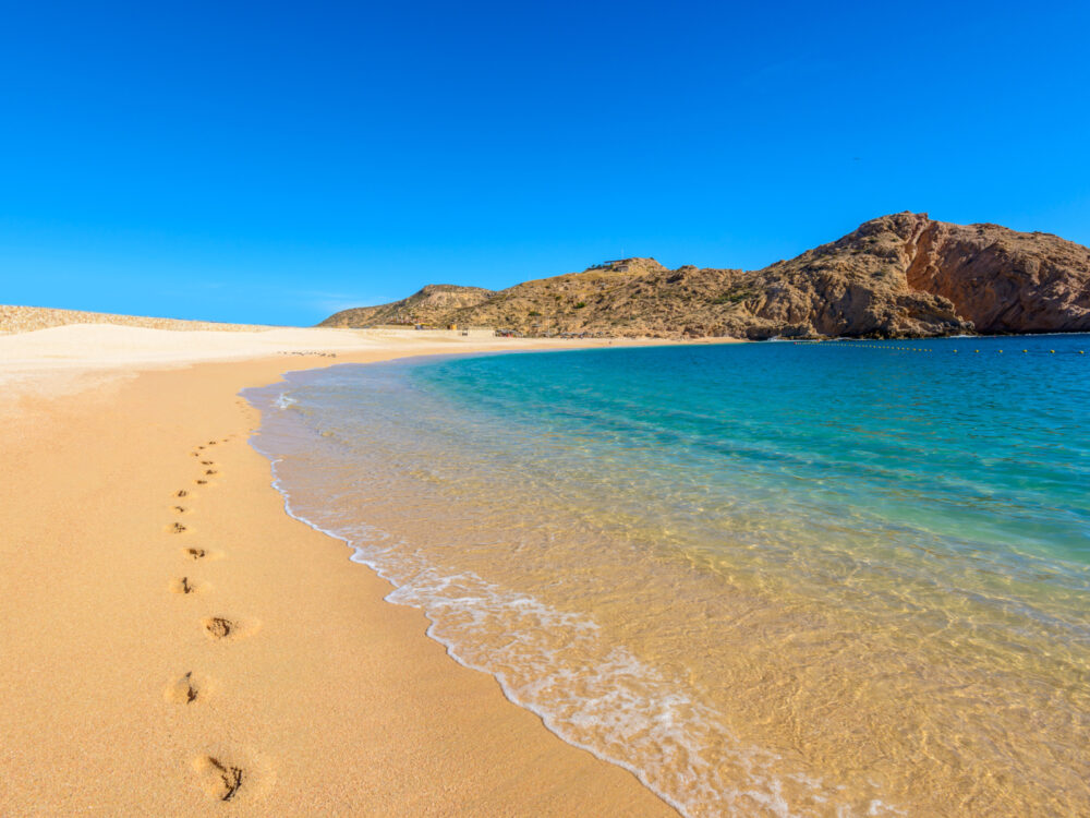 Gorgeous beach pictured during the best time to visit Cabo
