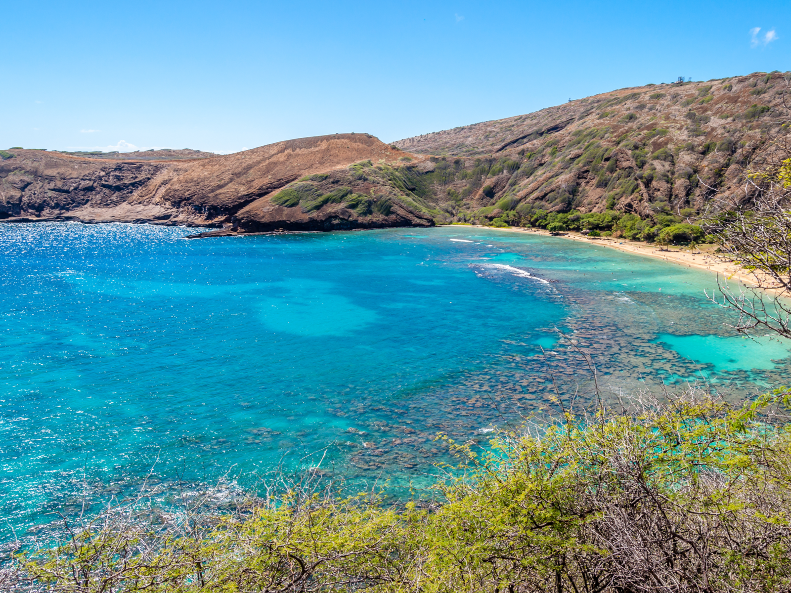 Honaunau Bay's calm and clear surface and beautiful coral reefs underwater makes it one of the best snorkeling spots in Hawaii