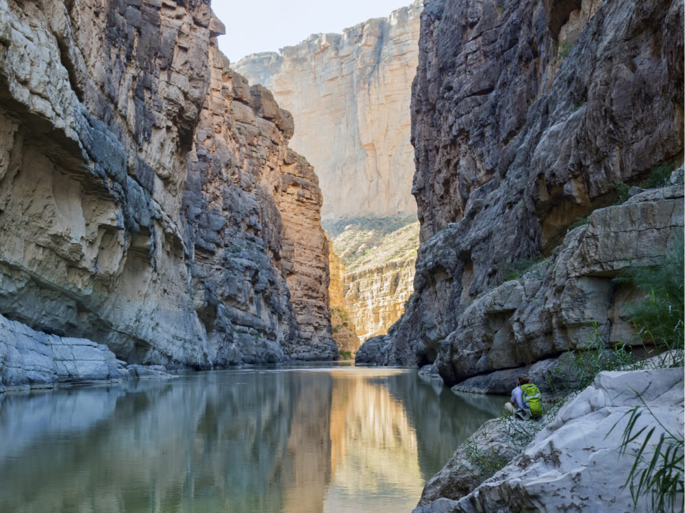 Hiker in Big Bend National Park, one of the best things to do in Texas