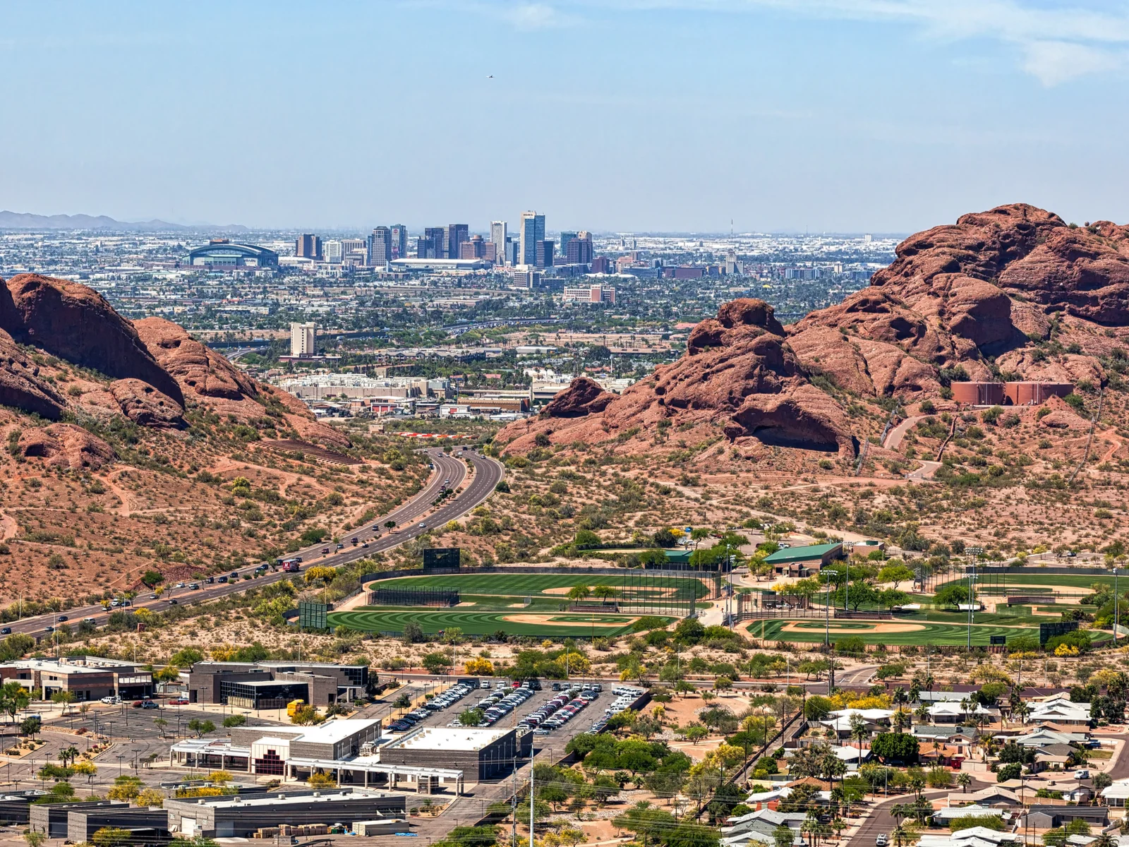 Aerial view of downtown Phoenix, one of the best things to do in Phoenix