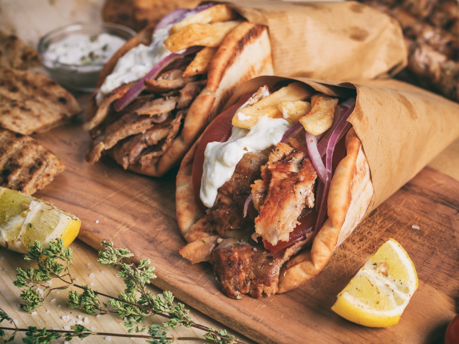 Greek food wrapped up in pita bread for a piece on the best things to do in Greece