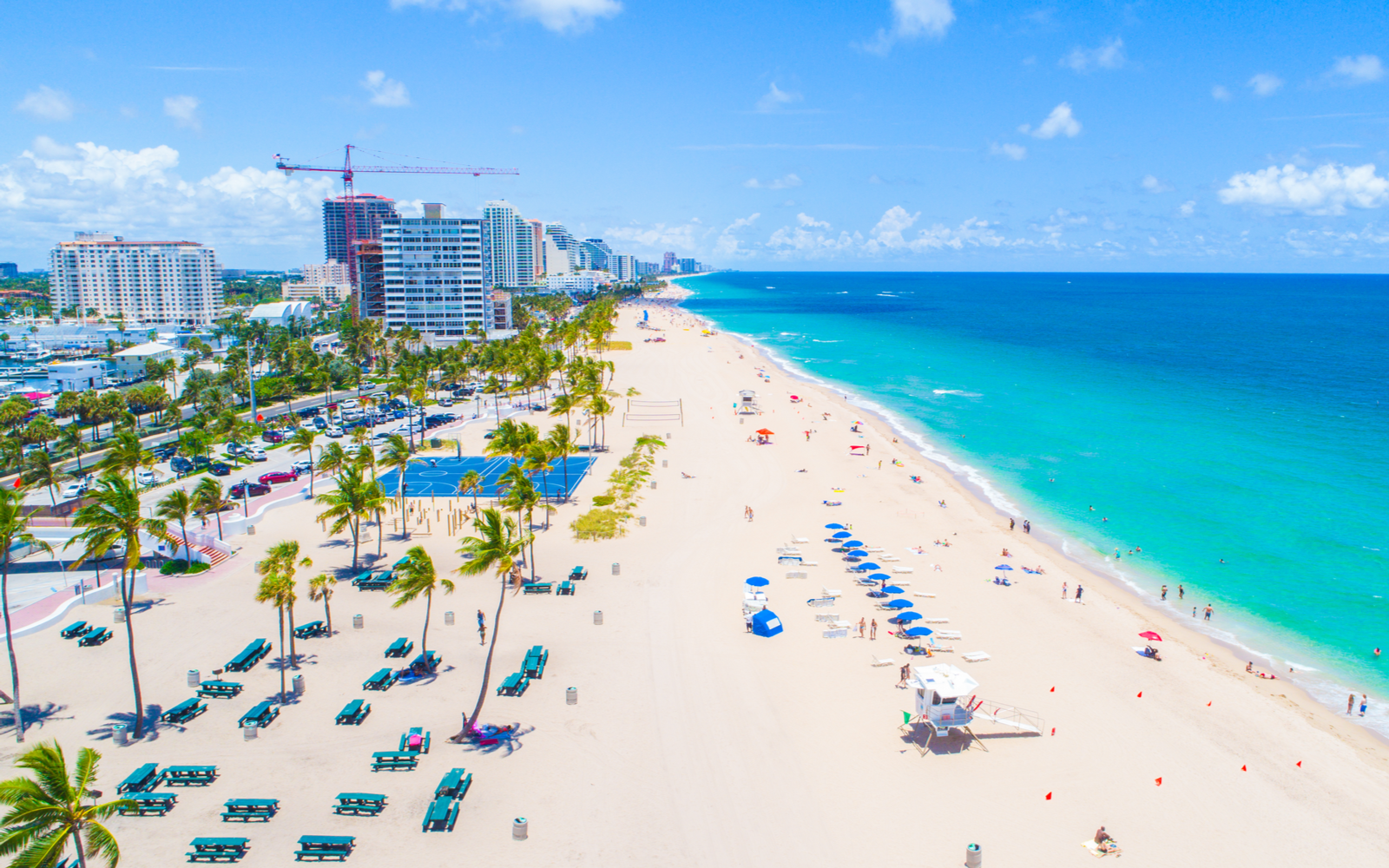 Aerial shot of the beach in Fort Lauderdale, one of the best things to do in South Florida