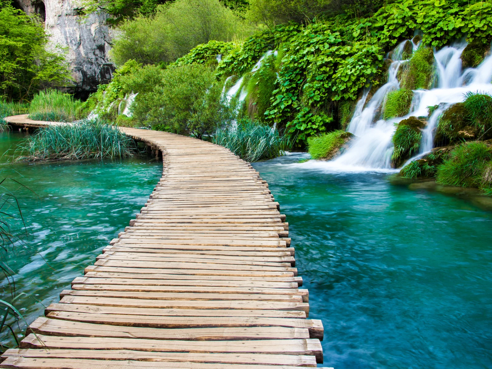 Gorgeous waterfall in Krka National park during the best time to visit Croatia