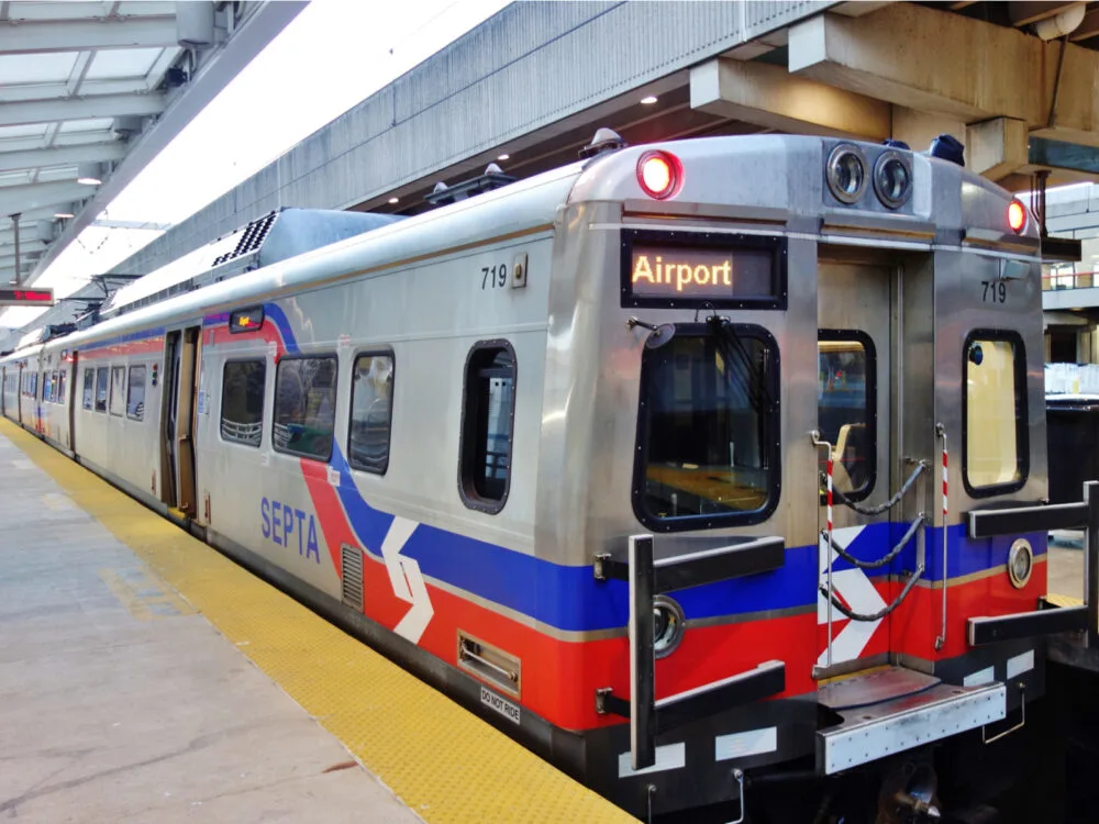 Photo of the outside of a SEPTA train to get around the city for a piece on the best things to do in Philadelphia