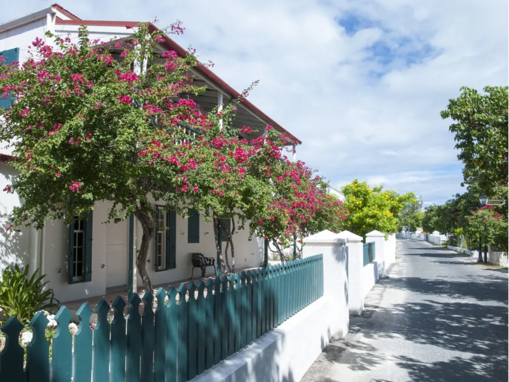 Historic Duke Street in Cockburn town in Grand Turk for a piece on the safest islands in the Caribbean