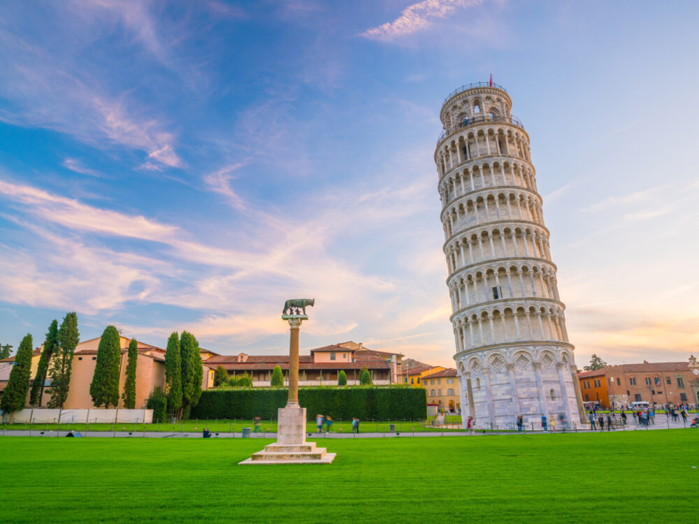 Neat view of the leaning tower of Pisa, one of the top places to visit in Italy
