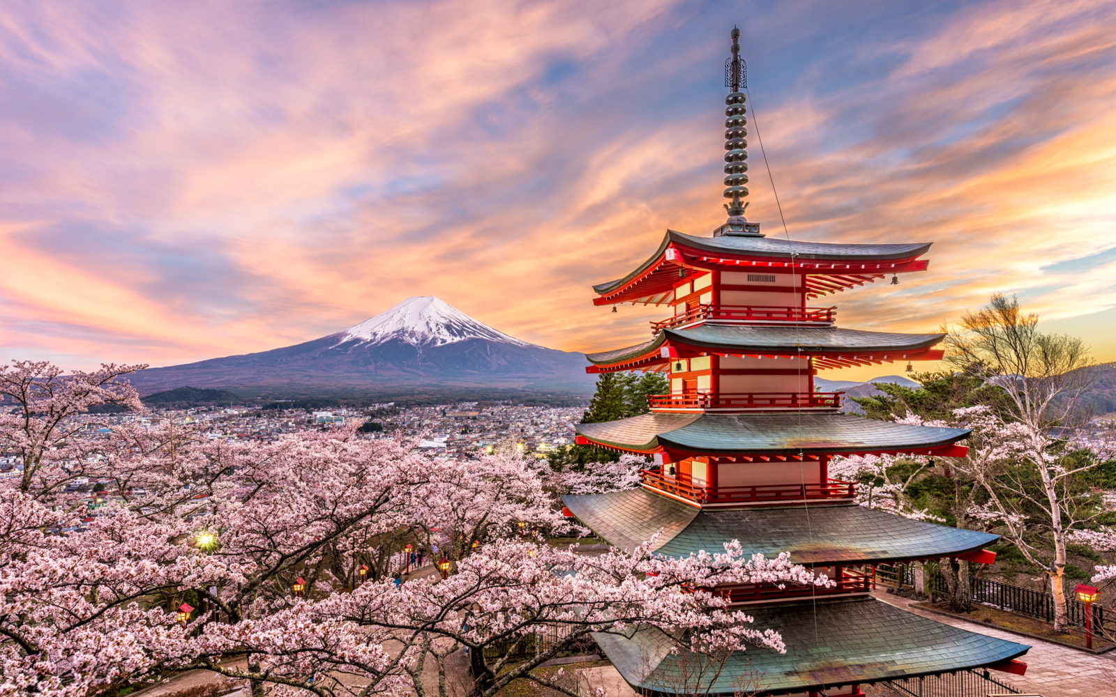 Japan at Chureito Pagoda with Mount Fuji in the background for a piece on the best places to visit in Japan