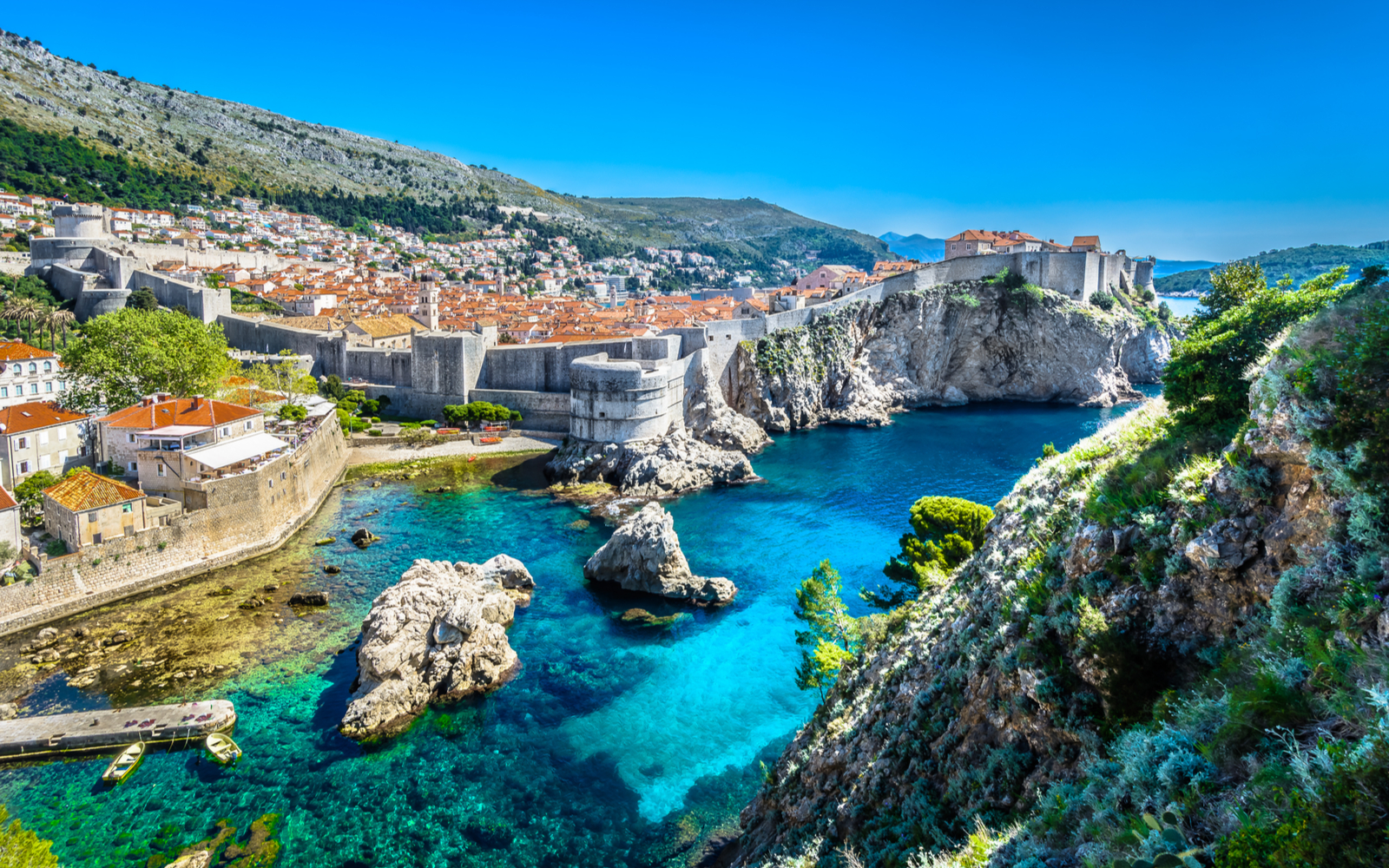 Aerial view of Dubrovnik pictured during Summer, the best time to visit Croatia