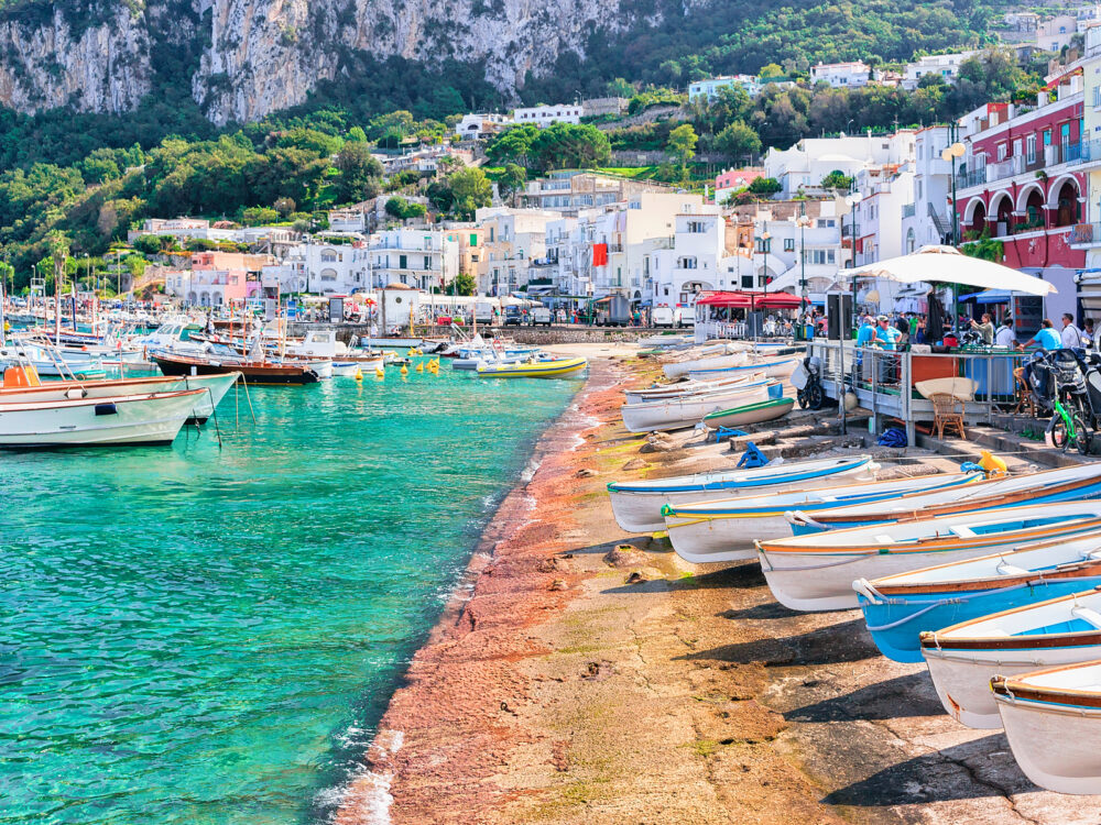 Boats in a Marina in Capri, one of the best places to visit in Italy