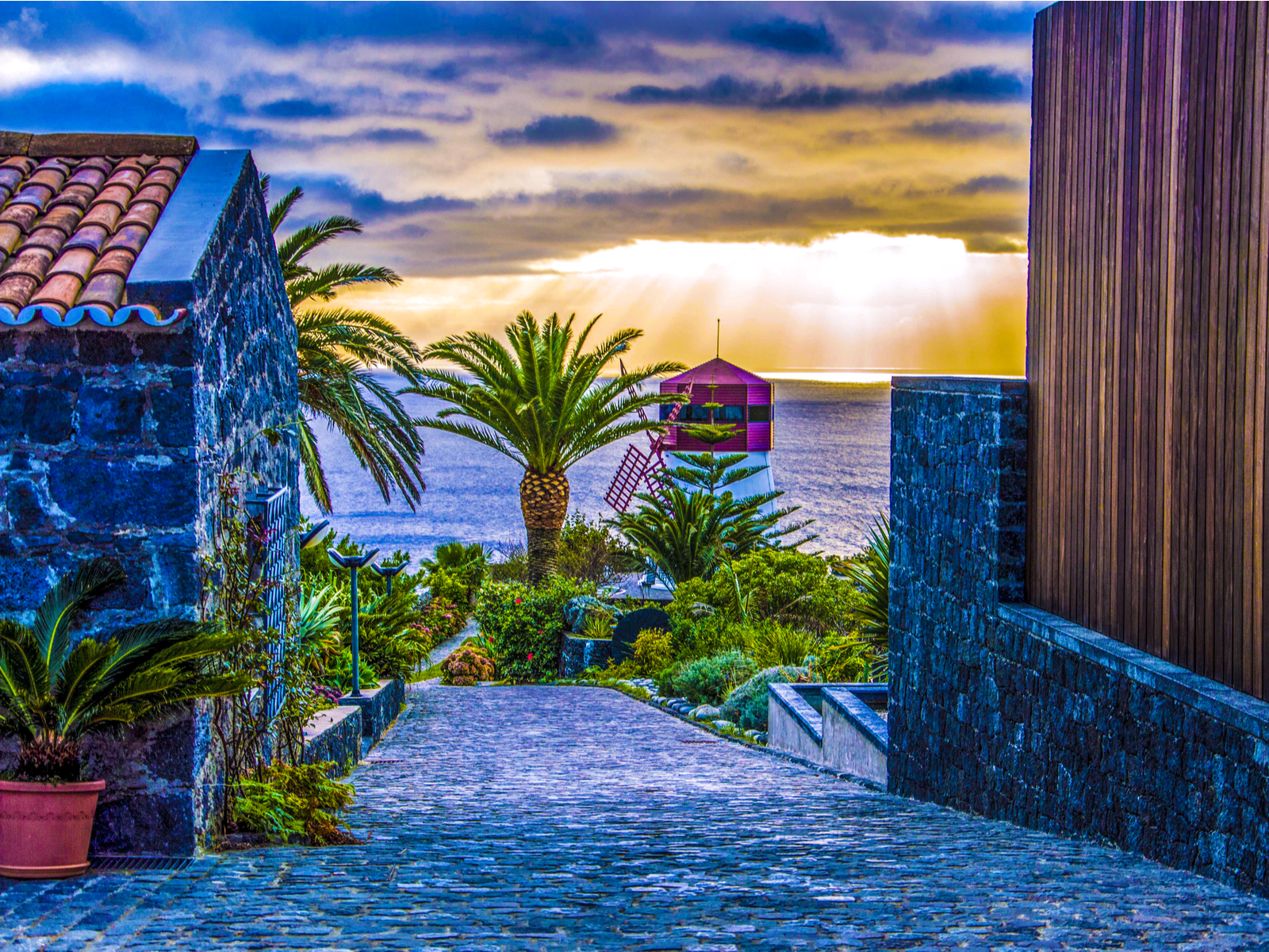 Brick street view of Sao Miguel, one of the best island vacations