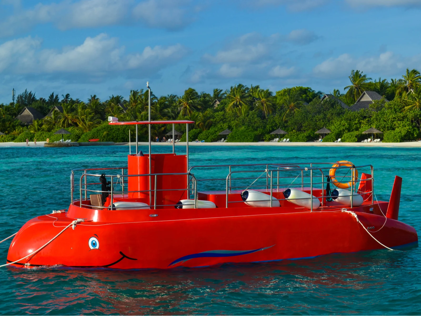 Photo of a red submarine for a piece on the best things to do in Aruba