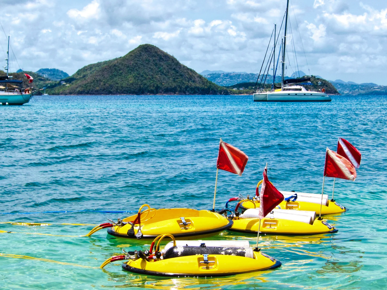 People on a snuba adventure, one of the best things to do in Saint Lucia