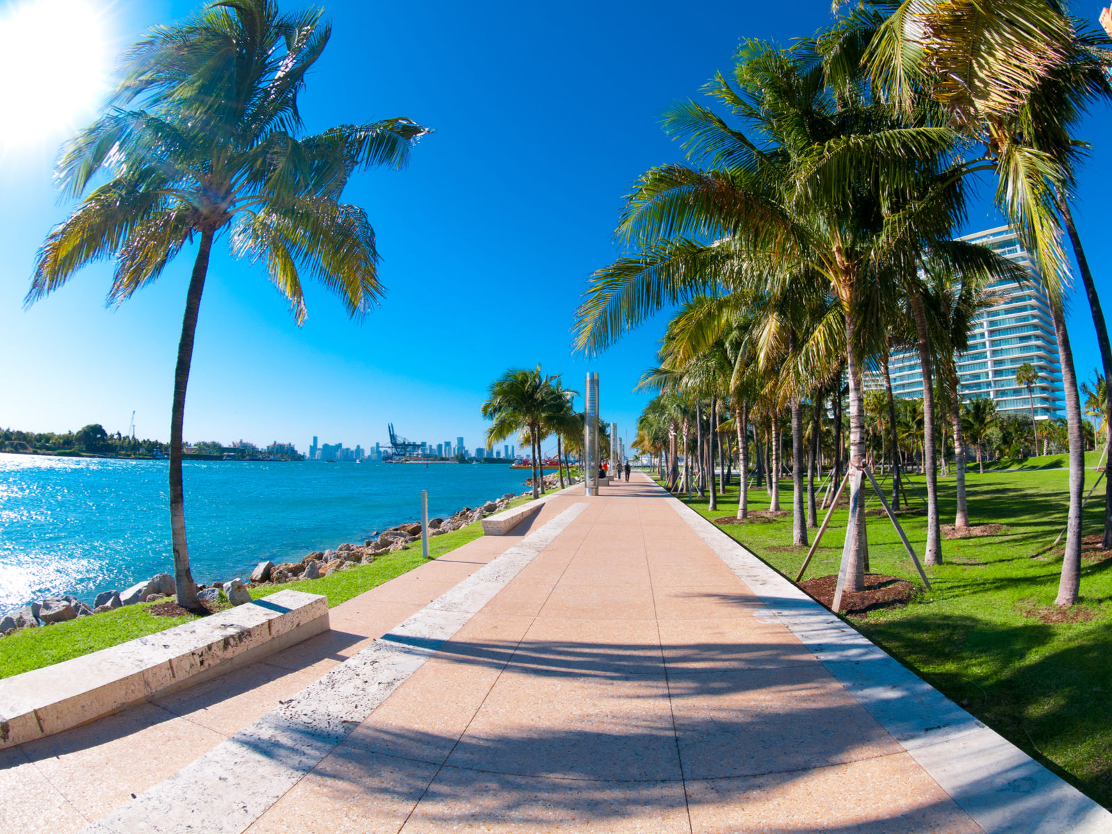 Walkway in South Pointe for a piece on the best hotels in Miami