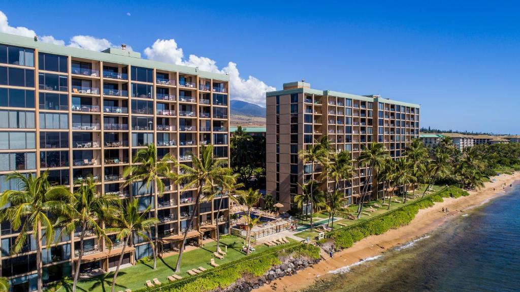 Aston Mahana at Kaanapali, one of the best hotels in Maui, as seen from the air