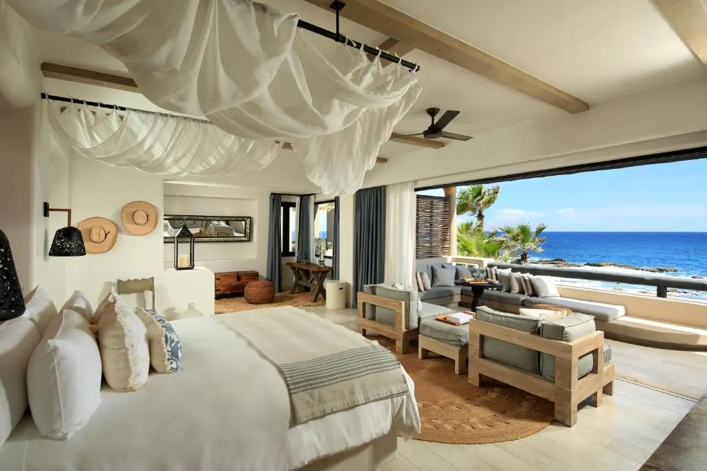 Esperanza, one of the best all-inclusive resorts in Cabo San Lucas, pictured looking over the ocean from the big room