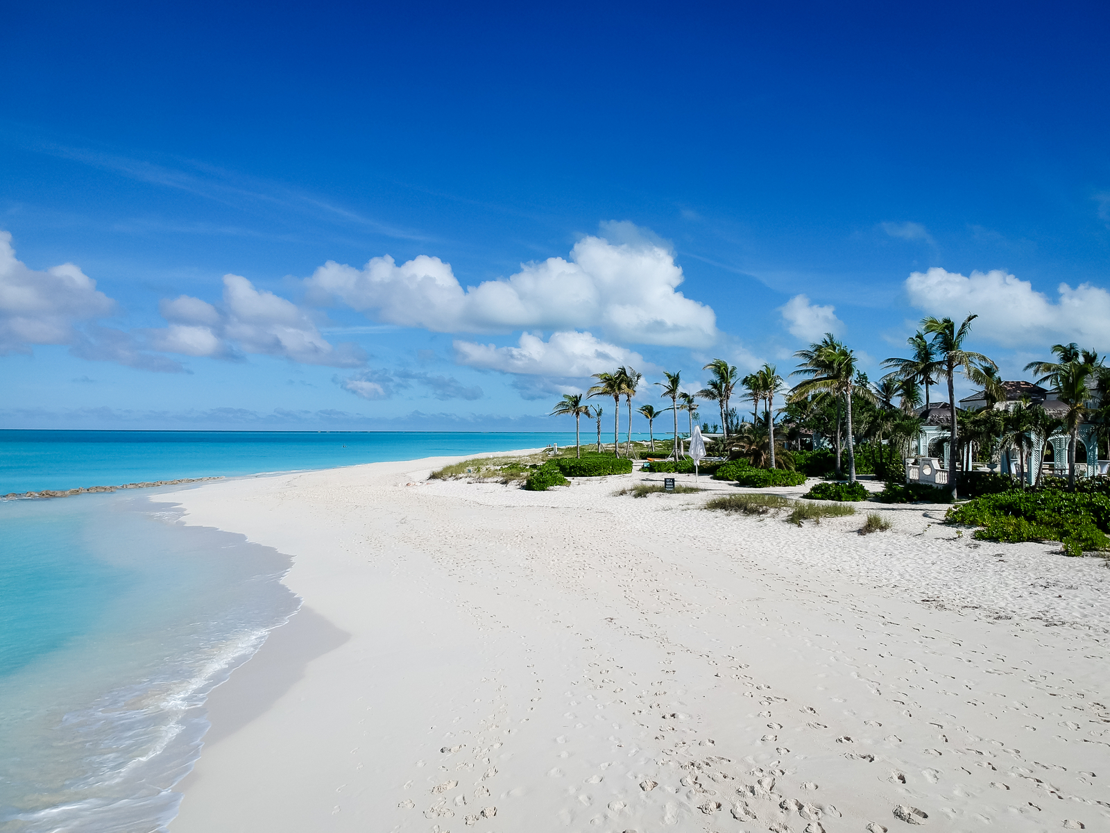 Grace Bay, one of the best places to stay in Turks and Caicos, pictured while walking along the beach
