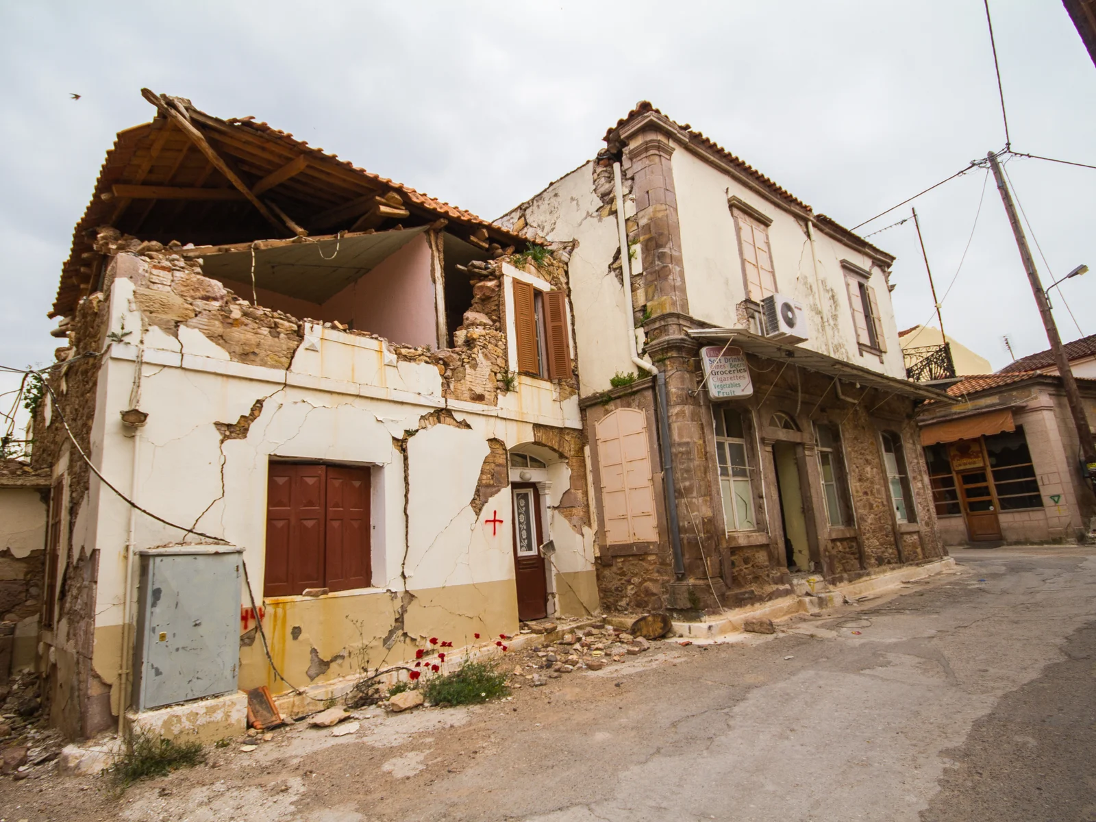 Lesvos Greece after an earthquake for a natural disasters portion of a piece on whether Greece is safe to visit