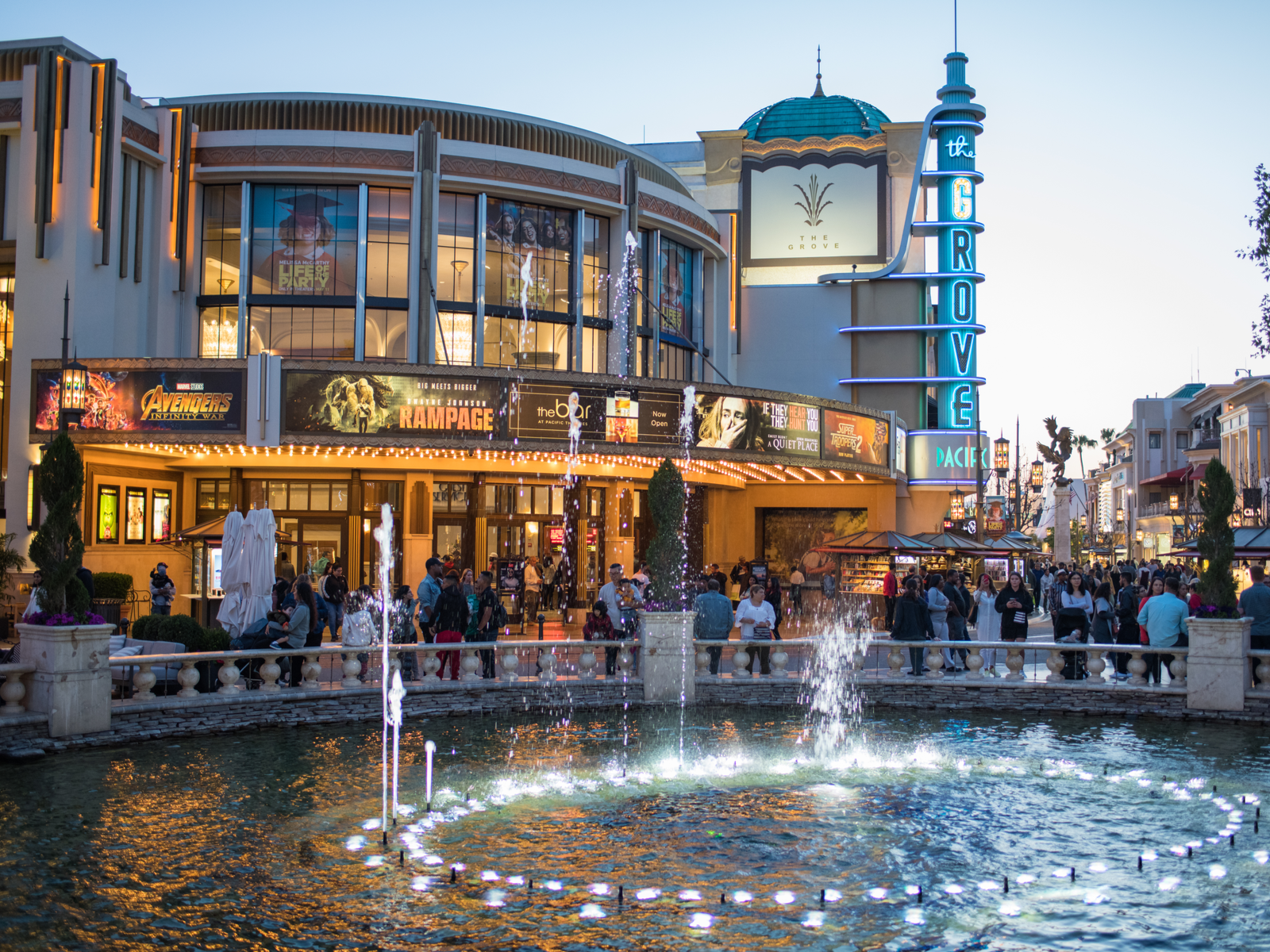 Exterior of the Grove shopping mall, one of the best malls in America, pictured outside
