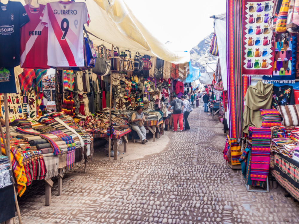 Pisac market during the best overall time to visit Peru