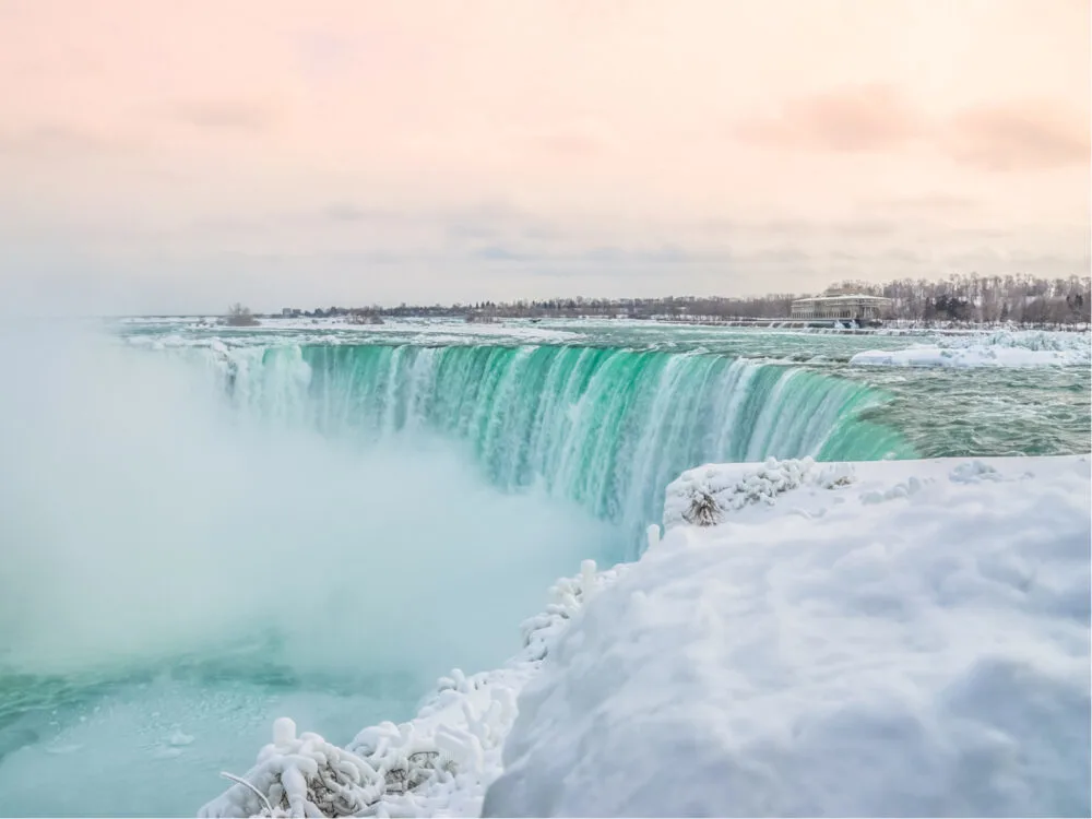 Winter is the cheapest time to visit Niagara Falls, when the water is frozen and it's cold