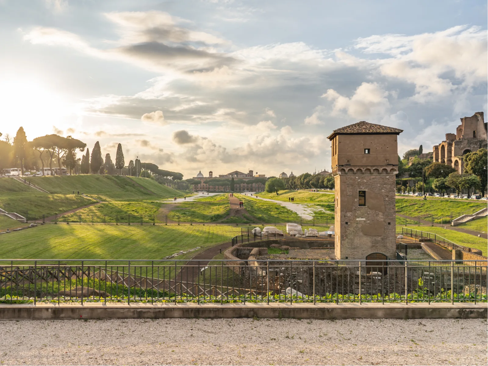 View of Ripa, one of the best places to stay in Rome, picturing the Circus Maximus