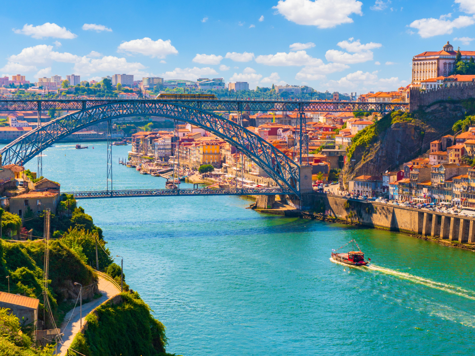 For a piece on the best time to visit Portugal, a bridge in a picturesque photo in old town Porto