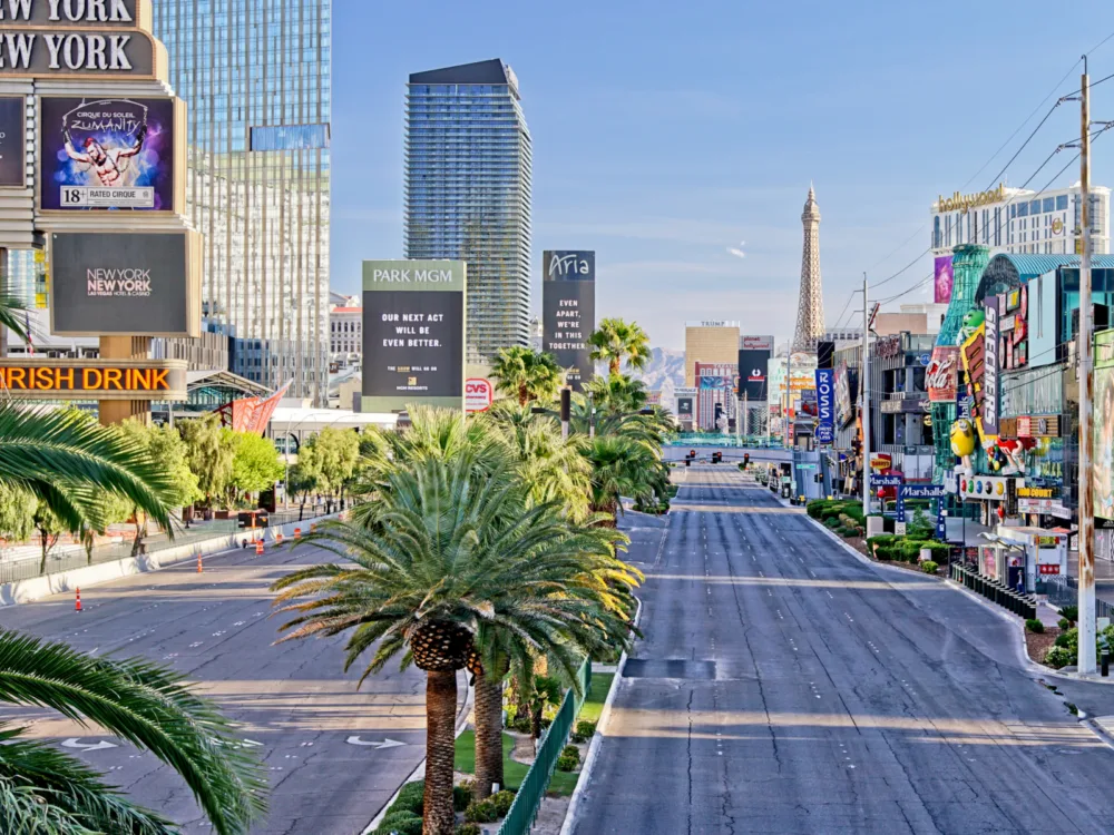 Eerily empty strip and street during the least busy time to visit Las Vegas