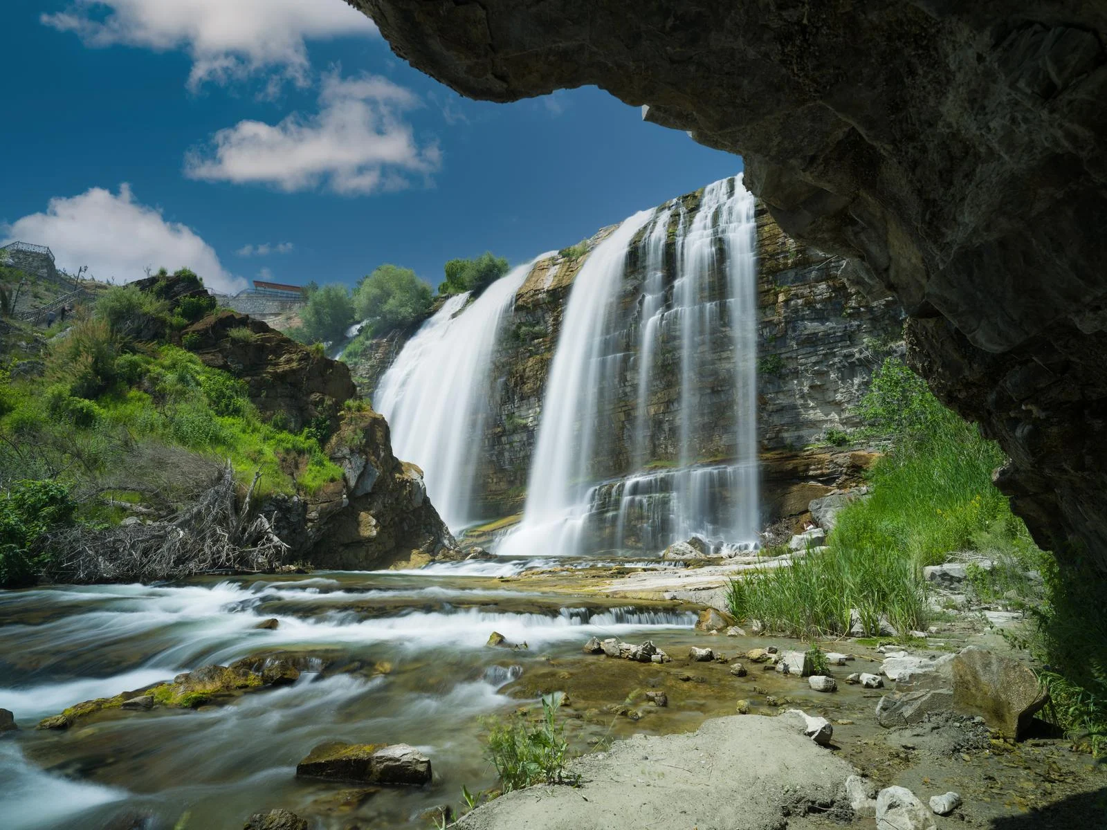Tortum Waterfall in Uzundere during the best time to visit Turkey