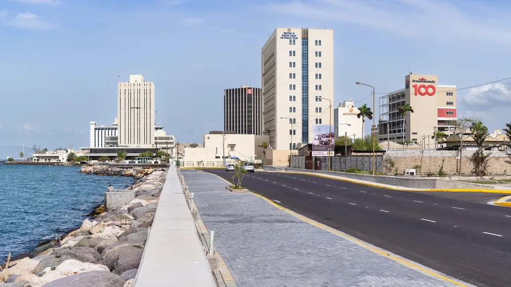 Photo of the downtown skyline of Kingston pictured during the cheapest time to visit Jamaica