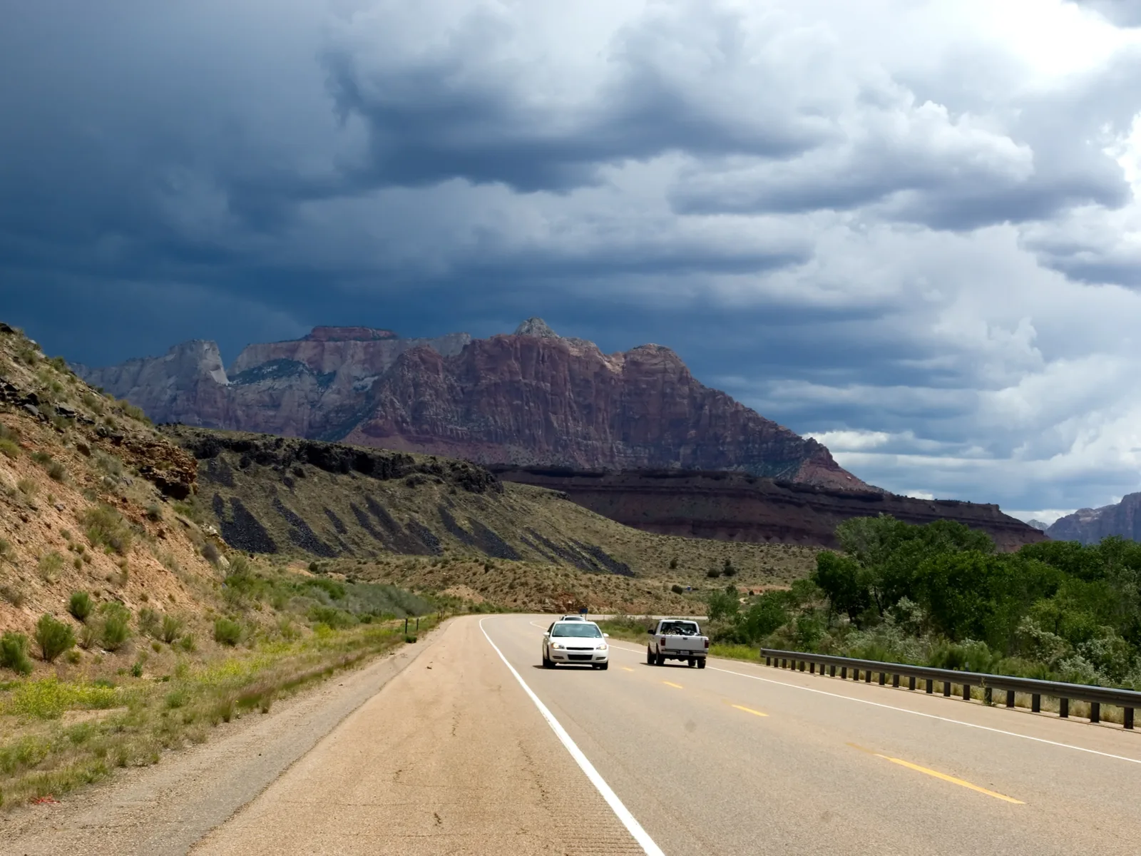 Thunderstorm over Zion National Park during the worst time to visit