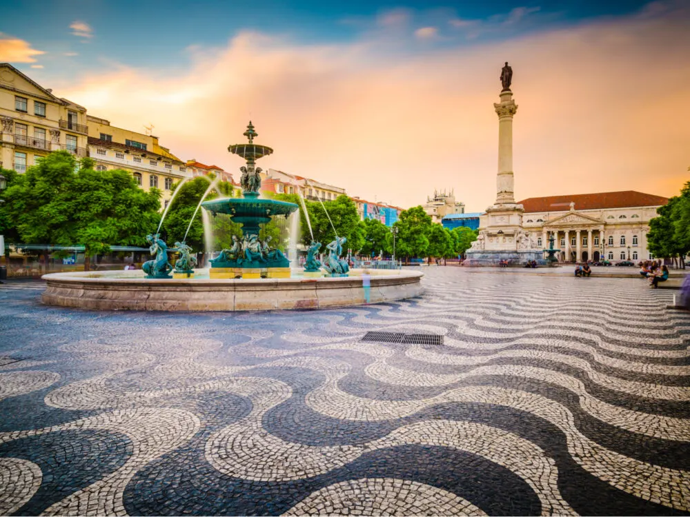 City Center at Rossio Square pictured during the best time to visit Portugal