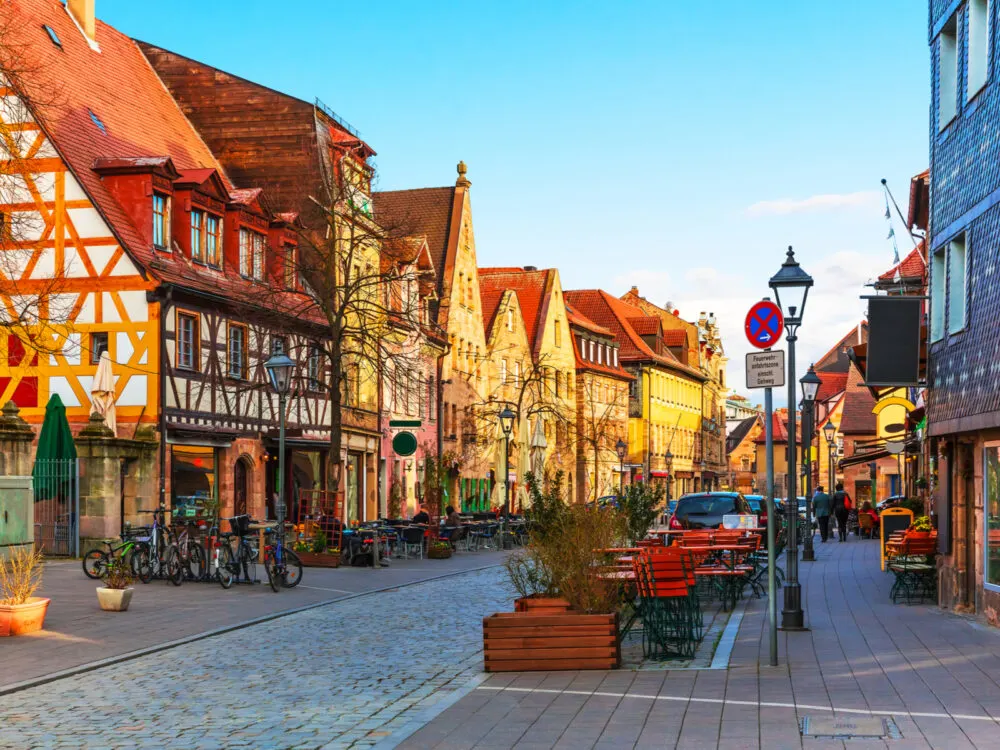 Overall Best Time to Visit Germany with sun setting over the old town of Furth, Bavaria