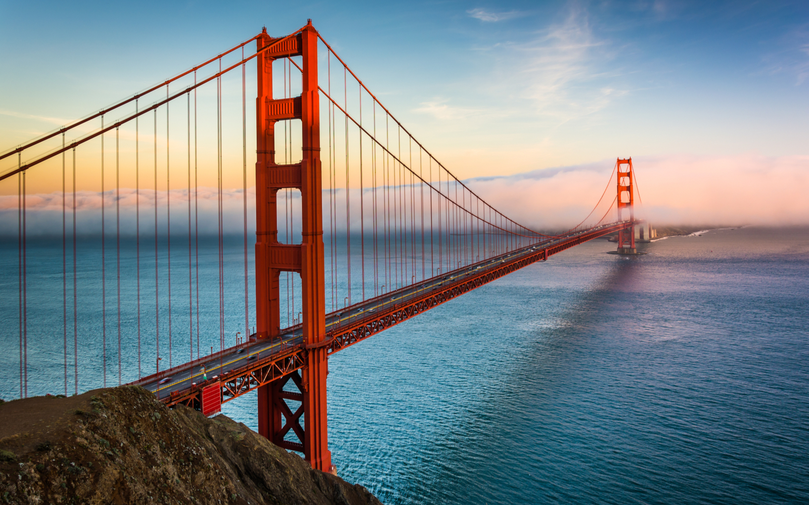 As the image for a piece on the best time to visit San Francisco, a giant red bridge spanning the channel