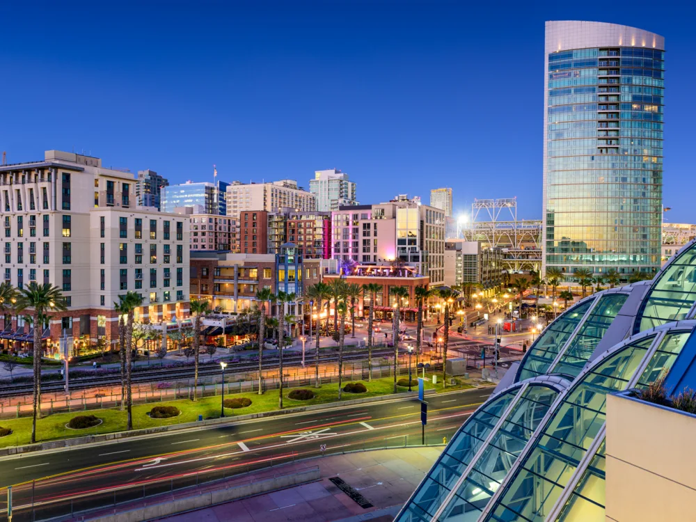 The beautiful cityscape with modern structures at San Diego in California, a piece on the most beautiful cities in the US