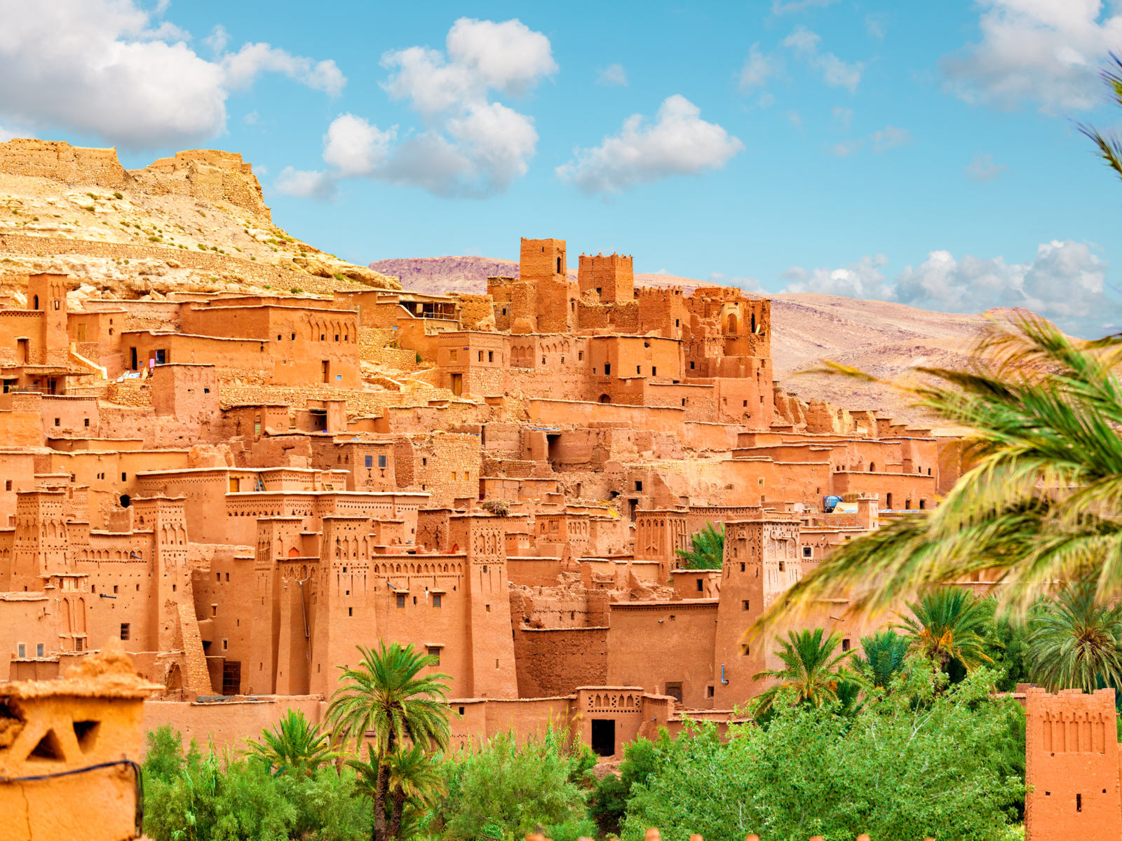 Clay-like structures at a desert in Ait Ben Haddou, Morocco is one of UNESCO World Heritage Site since 1987 and a Game of Thrones filming locations you can visit
