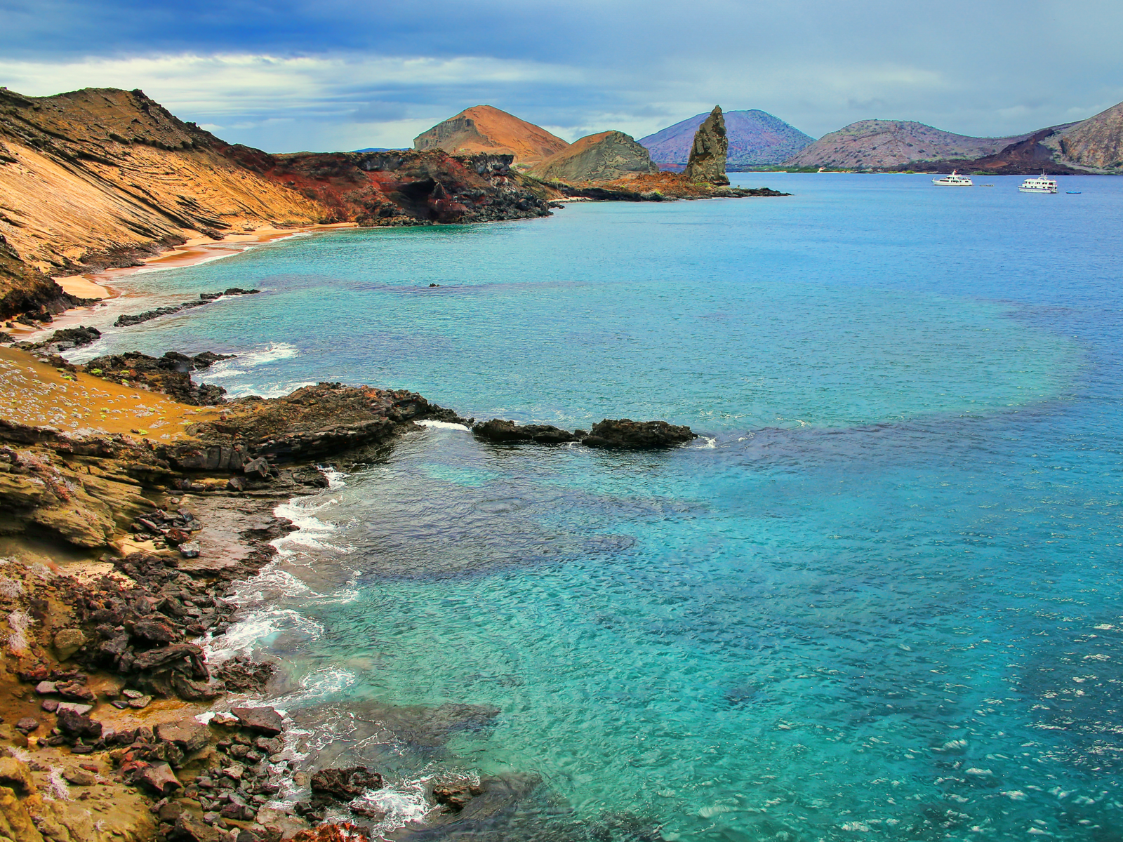 Coastline of Bartolome island in the Galapagos during the best time to visit Ecuador