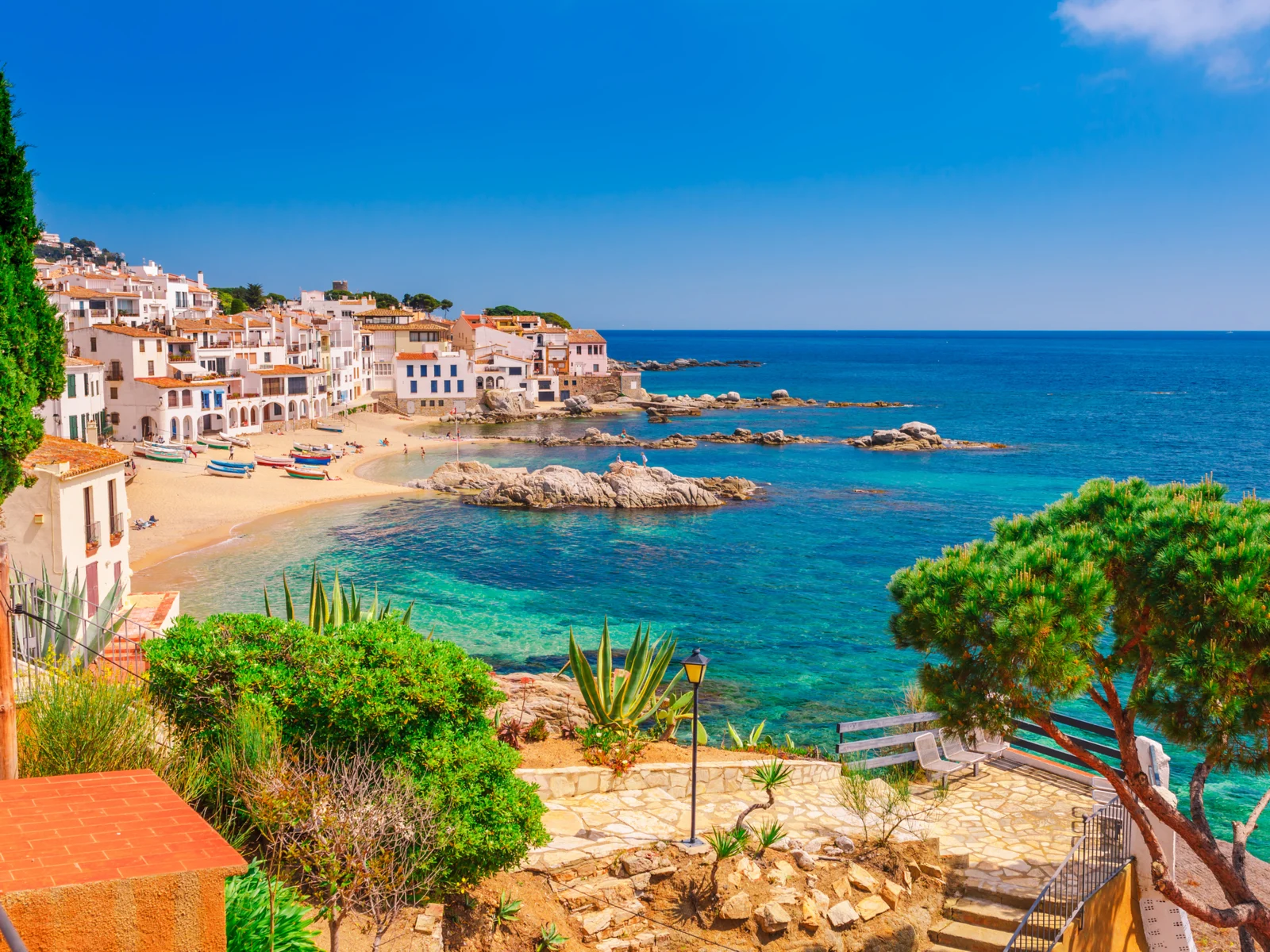 Sea landscape overlooking the Calella de Palafrugell in Catalonia during the overall best time to visit Spain