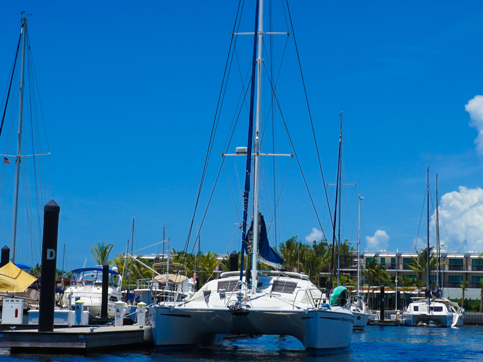 Several white colored boats docked near Fun in the Sun Private Charters during a clear sunny day, one of the best things to do in Key West