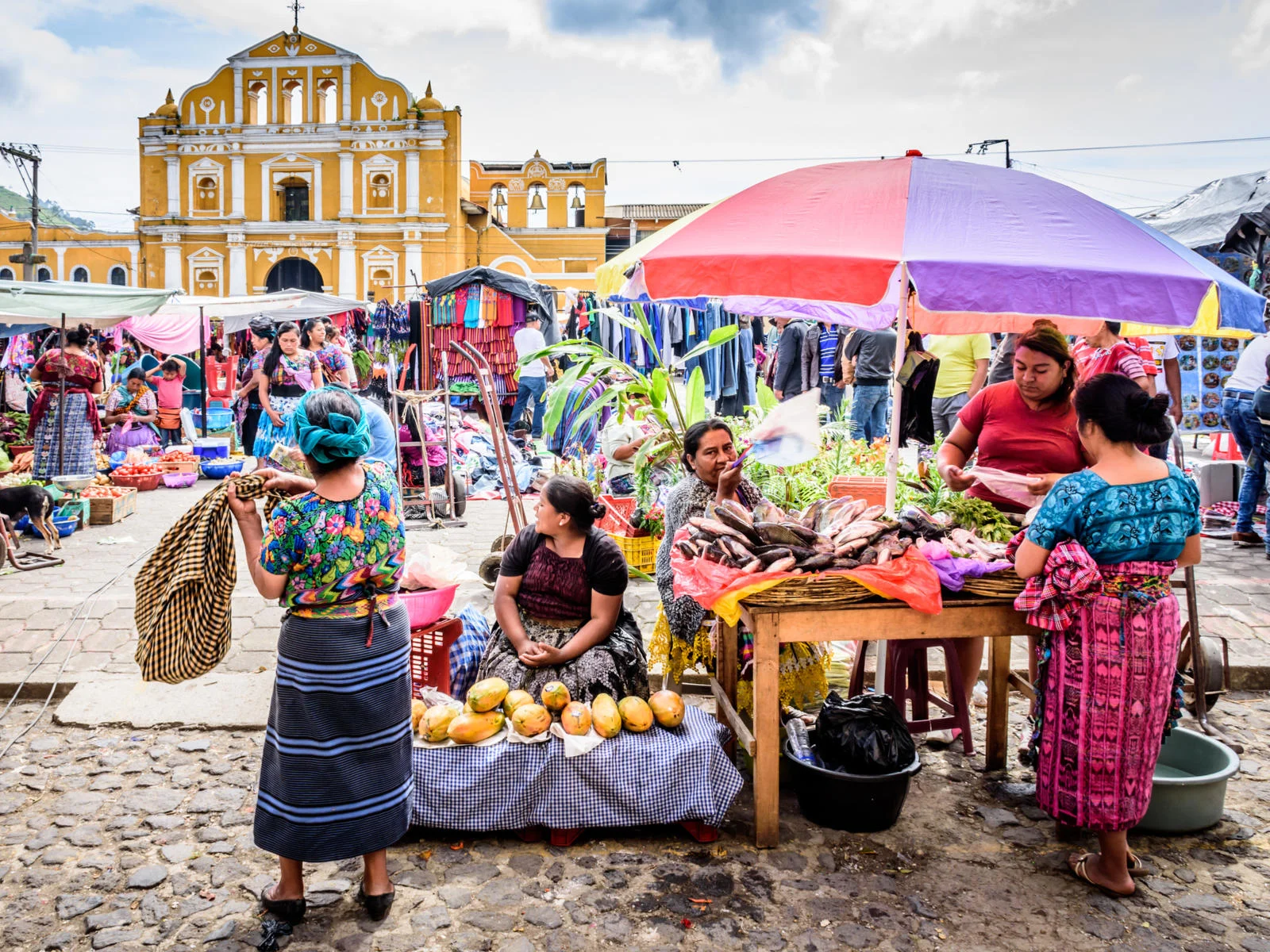 Market in Santa Maria de Jesus to help answer the question Is Guatemala Safe to Visit