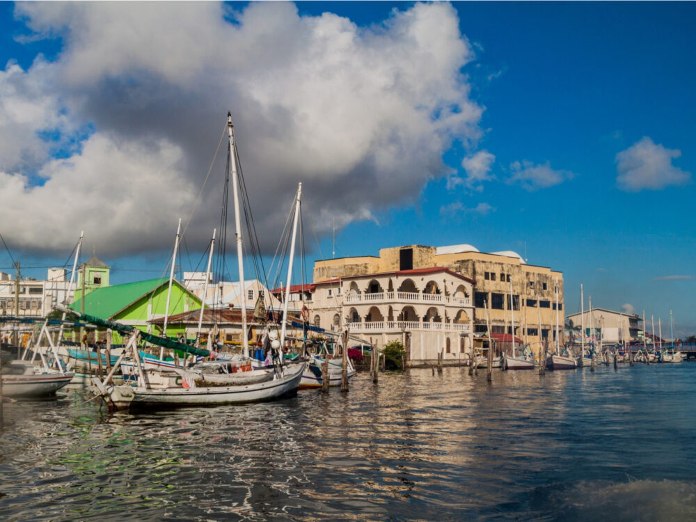 An image of the harbor in Belize City, a top pick when considering where to stay in Belize