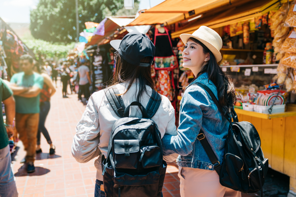 Tourists visiting a market in Hollywood for a piece on Is Los Angeles Safe to Visit