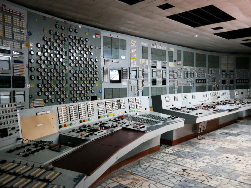 Reactor control room in the exclusion zone for a piece titled Is Chernobyl Safe to Visit