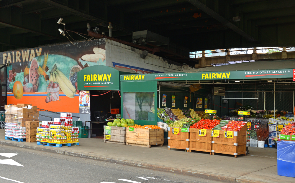 NYC in West Harlem featuring a photo of the Fairway Market
