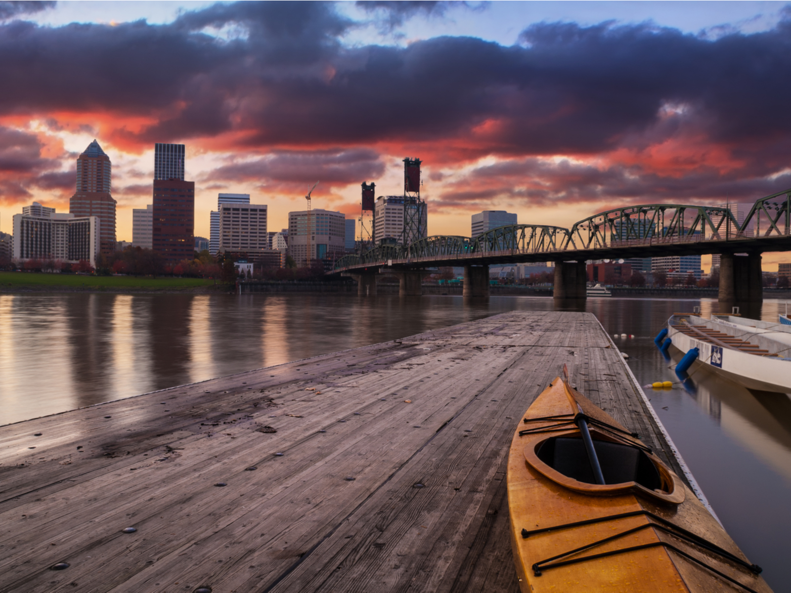 Portland Oregon pictured during the best time to visit