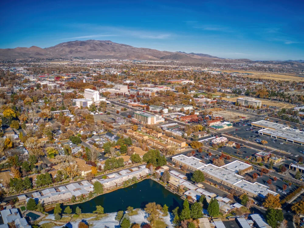 Aerial view of one of our top picks when considering where to stay in Lake Tahoe, Carson City